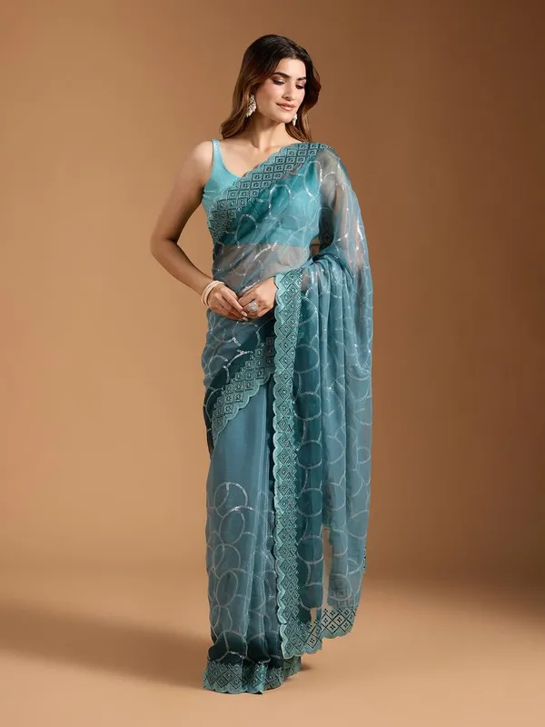 Amiya_Rama_Green_No.4_–_Nectar_Diwali_Special_|_Shimmer_Sitara_Pending_Fabric_Saree_with_Embroidery_&_Sequence_Work,_Cutwork_Border_&_Heavy_Embroidery