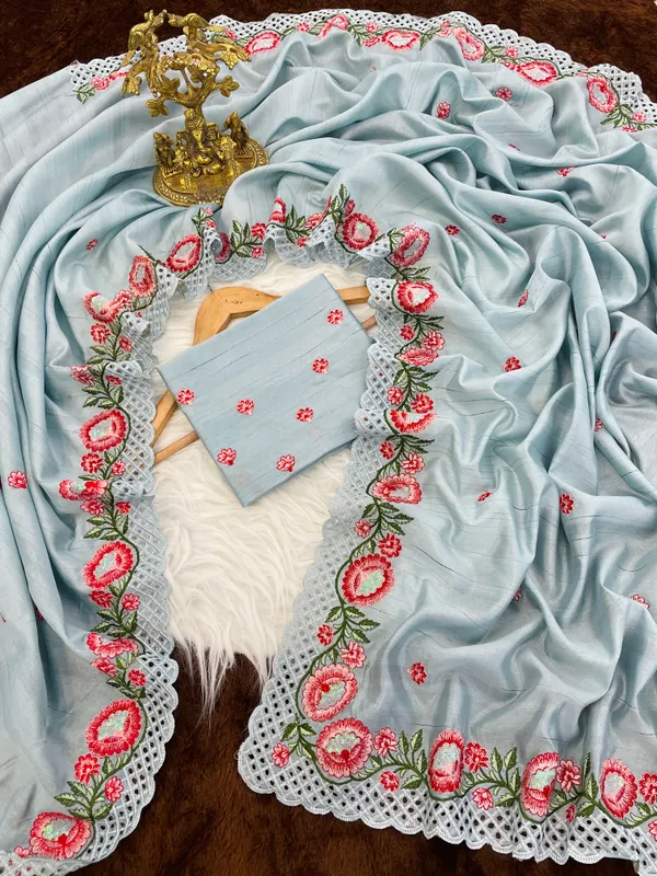 Hamsini_Sky_Blue_–_Swan_Graceful_Diwali_Special_|_Heavy_Tussar_Silk_Saree_with_Embroidery_&_Sequence_Work,_Cutwork_Border_&_Heavy_Embroidery