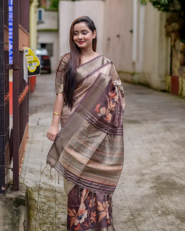 Helga_Coffee_Brown_–_Aesthetic_Edit_for_You_|_Superior_Desi_Soft_Silky_Tussar_Saree_with_Ombre_Scheme_Body_And_Over_It_Floral_Conceptual_Prints