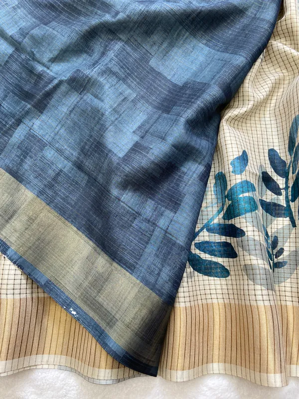 Devanshi_Blue_–_Divine_Aesthetic_Edit_for_You_|_Soft_Tussar_Silk_Saree_with_Digital_Print,_Checks_Design_Saree_&_Digital_Print_Blouse_with_Tassels