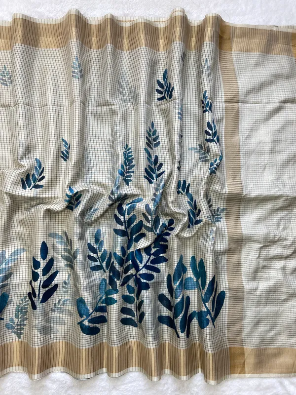 Devanshi_Blue_–_Divine_Aesthetic_Edit_for_You_|_Soft_Tussar_Silk_Saree_with_Digital_Print,_Checks_Design_Saree_&_Digital_Print_Blouse_with_Tassels