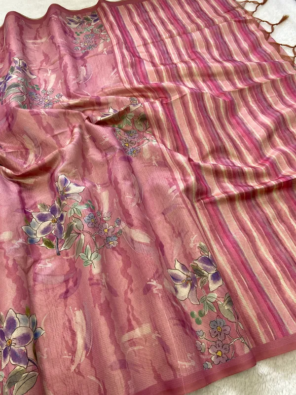 Nagma_Pink_–_Melodic_Navratri_Special_|_Soft_Tussar_Silk_Saree_with_Digital_Print,_Zari_Line_Saree_&_Digital_Print_Blouse_with_Tassels