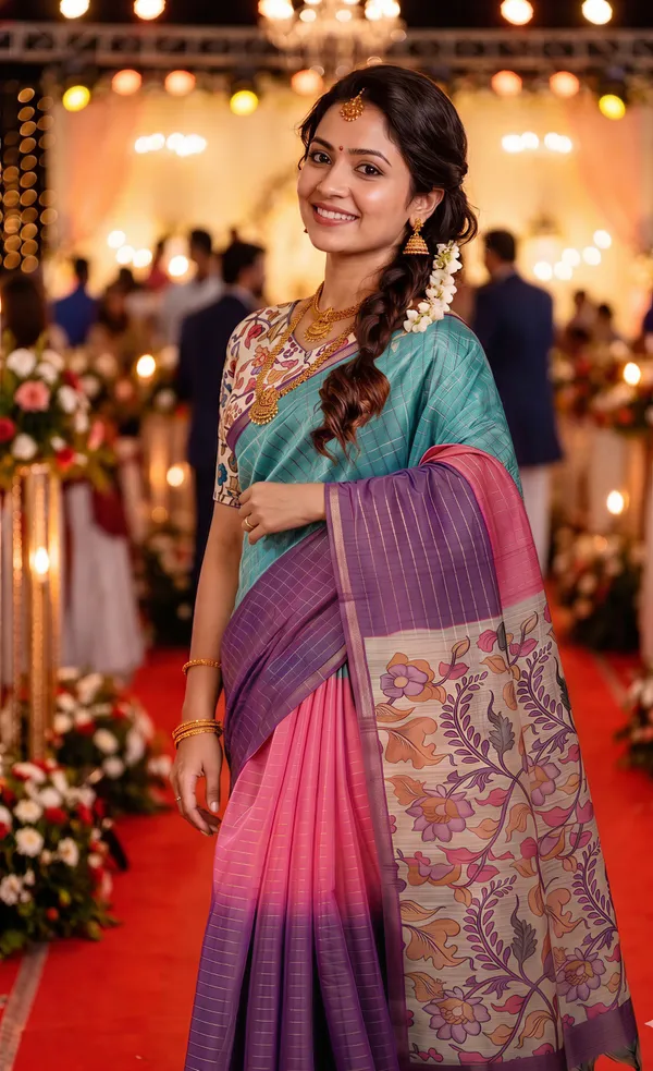 Nabia_Purple_No.6_–_Navratri_Special_|_Soft_Semi_Tussar_Silk_Saree_with_Digital_Print,_Border_&_Contrast_Print_Blouse_with_Tassels