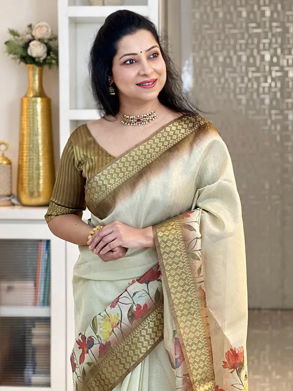 Anvika_Coffee_Brown_–_Diwali_Special_|_Soft_Tissue_Silk_Saree_with_Digital_Print,_Border_&_Rich_Pallu,_Sequence_&_Contrast_Print_Blouse_with_Tassels
