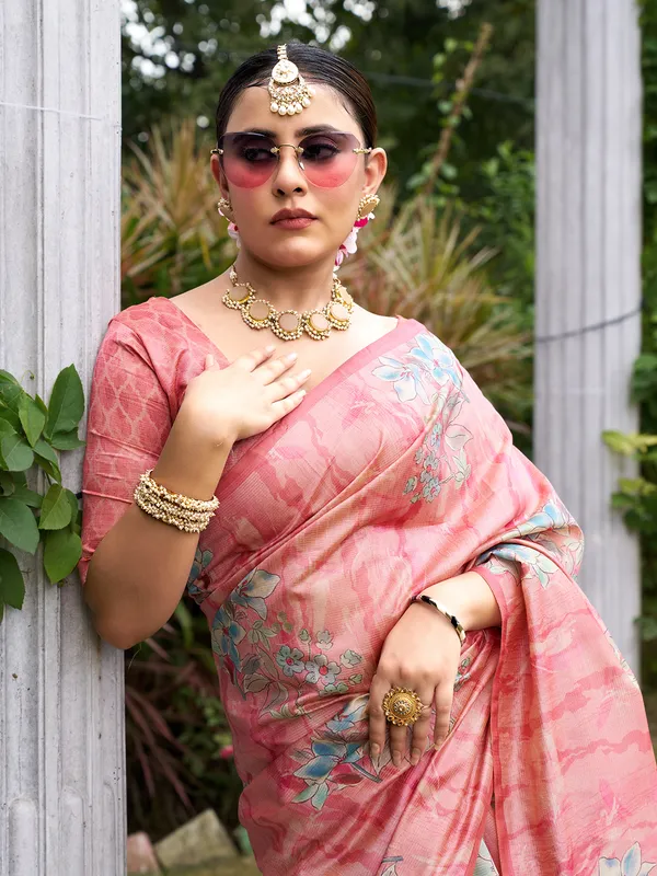 Nagma_Peach_–_Melodic_Aesthetic_Edit_for_You_|_Soft_Tussar_Silk_Saree_with_Digital_Print,_Zari_Line_Saree_&_Digital_Print_Blouse_with_Tassels