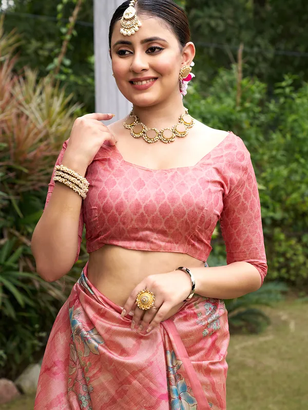 Nagma_Peach_–_Melodic_Aesthetic_Edit_for_You_|_Soft_Tussar_Silk_Saree_with_Digital_Print,_Zari_Line_Saree_&_Digital_Print_Blouse_with_Tassels