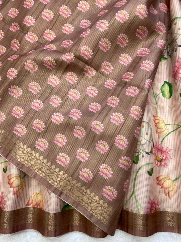 Shanaya_Coffee_Brown_–_Checks_Design_Aesthetic_Edit_for_You_|_Soft_Tussar_Silk_Saree_with_Digital_Print,_Checks_Design_Saree_&_Digital_Print_Blouse
