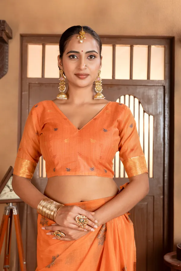 Grisha_Orange_–_Floral_Pallu_Wedding_Special_|_Premium_Soft_Muga_Cotton_Saree_with_Colourful_Resham_Weaving_Flower_Design_Pallu