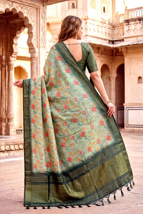 Mini_2_Rama_Green_–_Diwali_Special_|_Soft_Tissue_Silk_Saree_with_Digital_Print,_Border_&_Rich_Pallu,_Sequence_&_Contrast_Print_Blouse_with_Tassels
