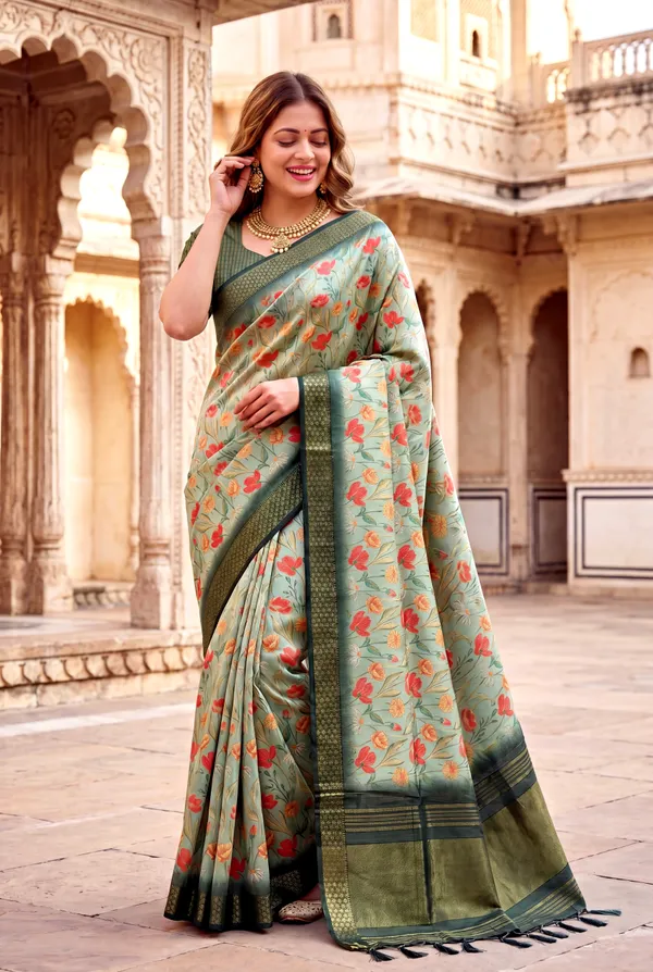 Mini_2_Rama_Green_–_Diwali_Special_|_Soft_Tissue_Silk_Saree_with_Digital_Print,_Border_&_Rich_Pallu,_Sequence_&_Contrast_Print_Blouse_with_Tassels