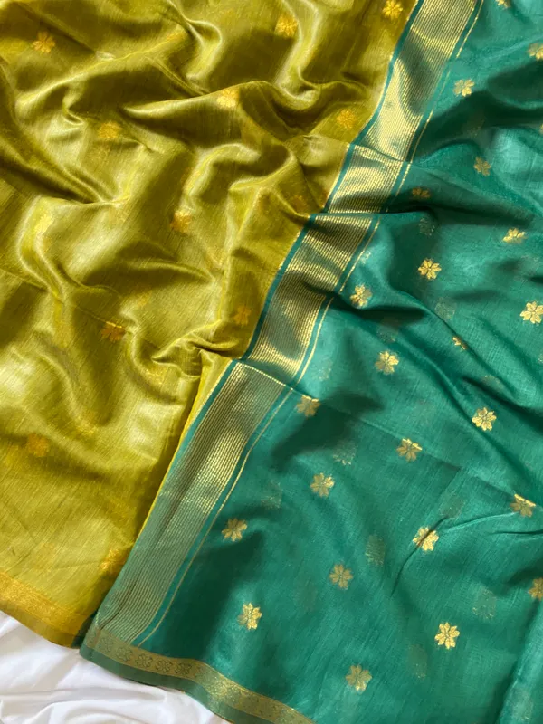 Jasleen_Rama_Green_&_Mehendi_Green_–_Wedding_Special_|_Original_Maheswari_Cotton_Silk_Saree_with_Kanchipuram_Rich_Gold-Toned_Woven_Butti_Zari_Work