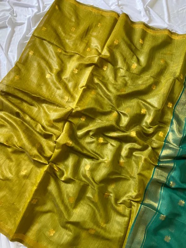 Jasleen_Rama_Green_&_Mehendi_Green_–_Wedding_Special_|_Original_Maheswari_Cotton_Silk_Saree_with_Kanchipuram_Rich_Gold-Toned_Woven_Butti_Zari_Work
