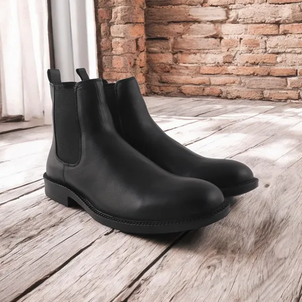 Black leather chelsea boots mens discount
