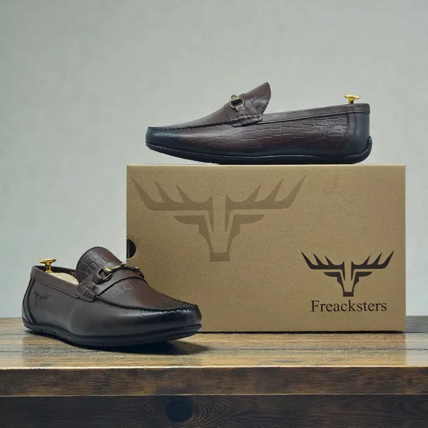 Freacksters_Brown_Croco-Pattern_Leather_Slip-On_Loafers_–_Refined_Luxury