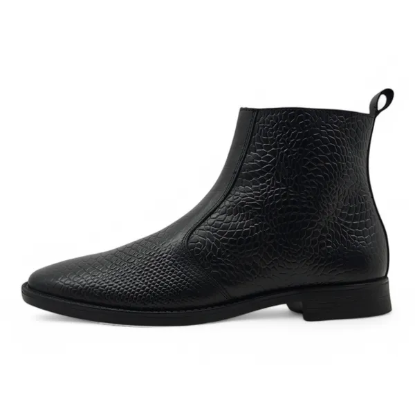 Freacksters_Black_Croco-Embossed_Leather_Chelsea_Boots_with_Side_Zip
