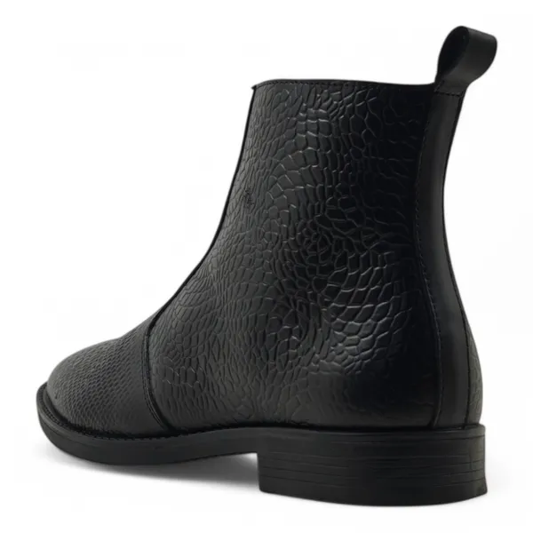 Freacksters_Black_Croco-Embossed_Leather_Chelsea_Boots_with_Side_Zip