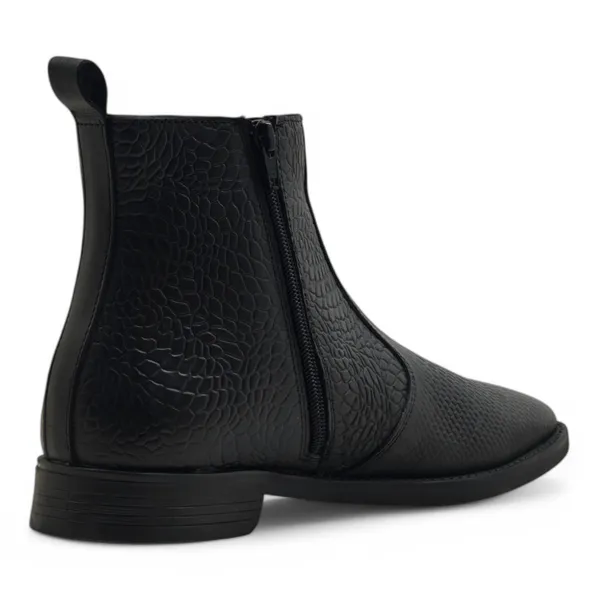 Freacksters_Black_Croco-Embossed_Leather_Chelsea_Boots_with_Side_Zip