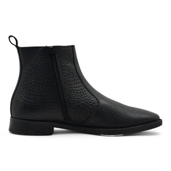 Freacksters_Black_Croco-Embossed_Leather_Chelsea_Boots_with_Side_Zip