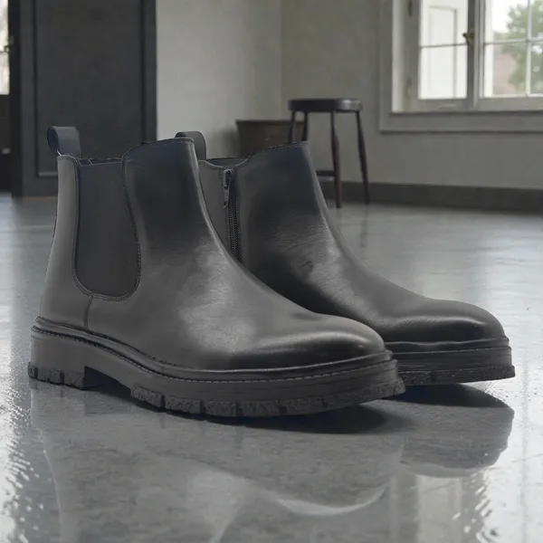 Freacksters_Premium_Black_Chunky_Leather_Chelsea_Boots_with_Side_Zip_–_Bold_Sole_&_Superior_Comfort
