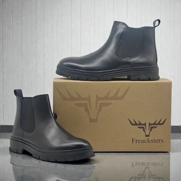 Freacksters_Premium_Black_Chunky_Leather_Chelsea_Boots_with_Side_Zip_–_Bold_Sole_&_Superior_Comfort