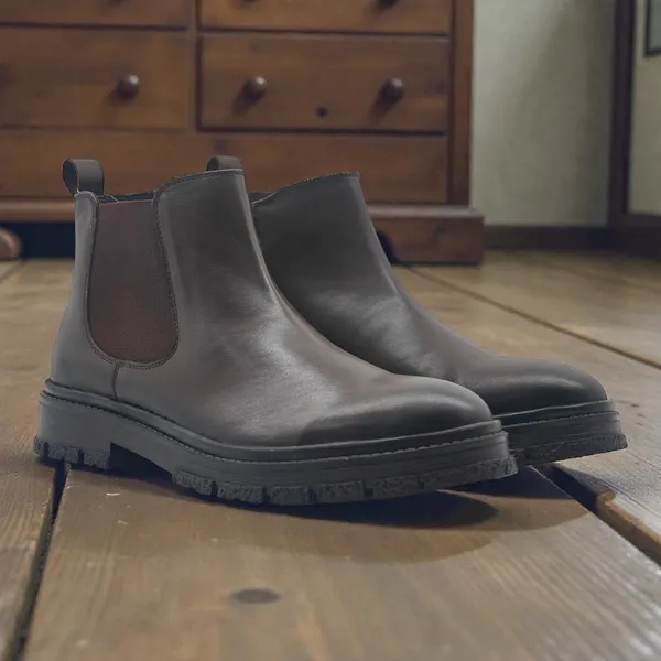 Freacksters_Premium_Brown_Chunky_Leather_Chelsea_Boots_with_Side_Zip_–_Bold_Sole_&_All-Day_Comfort
