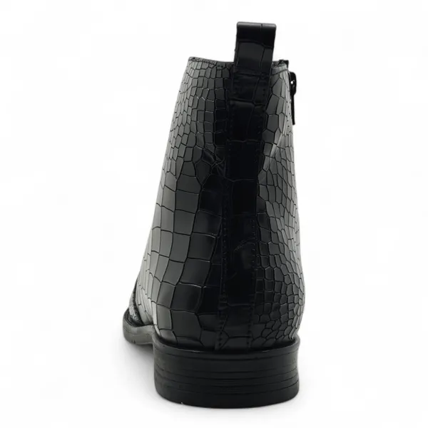 Freacksters_Men's_Black_Croco_Pattern_Leather_Chelsea_Boots_with_Side_Zip