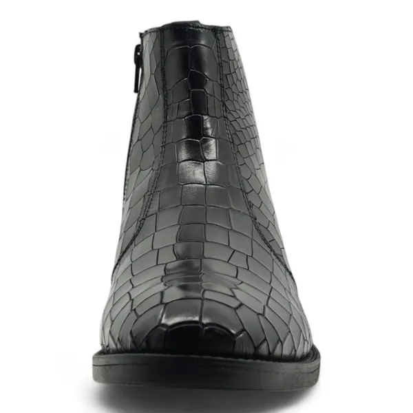 Freacksters_Men's_Black_Croco_Pattern_Leather_Chelsea_Boots_with_Side_Zip