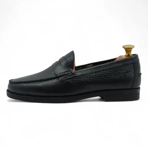 Freacksters_Men's_Black_Leather_Slip-On_Formal_Loafers