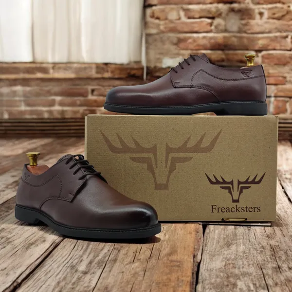 Freacksters_Men's_Brown_Leather_Classic_Derby_Formal_Shoes