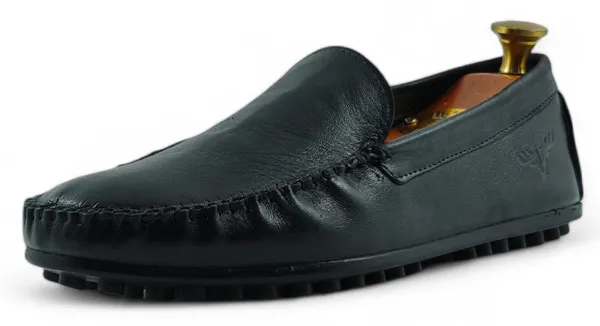 Freacksters_Men's_Black_Heritage_Leather_Slip-On_Loafers