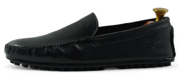 Freacksters_Men's_Black_Heritage_Leather_Slip-On_Loafers