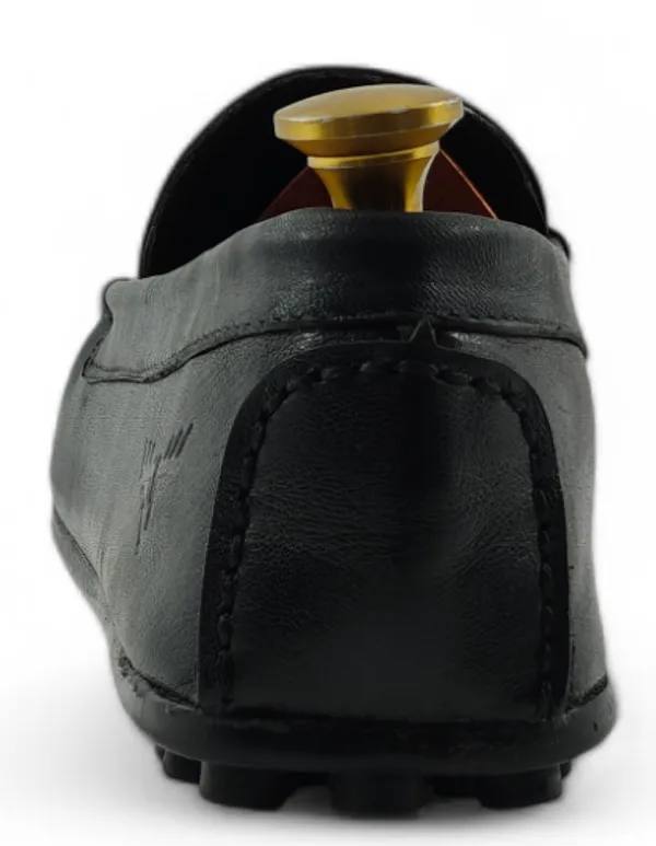 Freacksters_Men's_Black_Heritage_Leather_Slip-On_Loafers