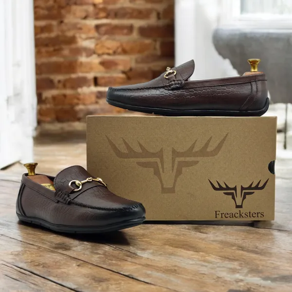 Freacksters_Brown_Croco-Pattern_Leather_Slip-On_Loafers_–_Refined_Luxury