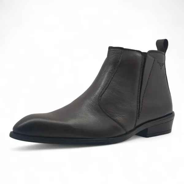 Freacksters_Elite_Brown_Chelsea_Boots_with_Side_Zipper_&_Cubic_Heel