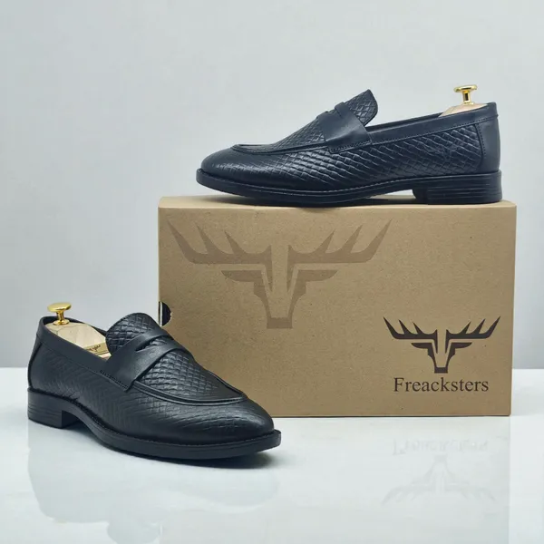 Freacksters_Black_Penny_Loafers_–_Sleek_Style_with_a_Modern_Edge