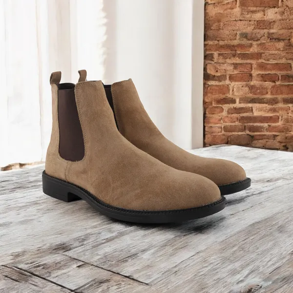 Freacksters Beige Leather Chelsea Boots Extra Cushion Inner Sole Boots For  Men (Brown) Price in India Buy Freacksters Beige Leather Chelsea Boots