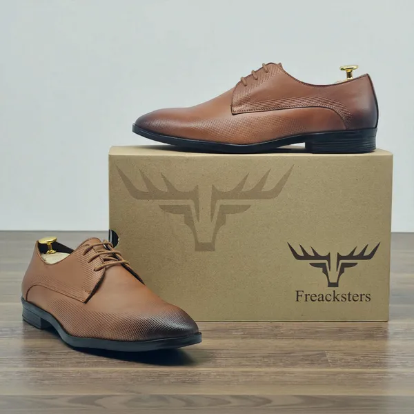 Freacksters_Verona_Tan_Italian_Dotted_Lace-Up_Formals