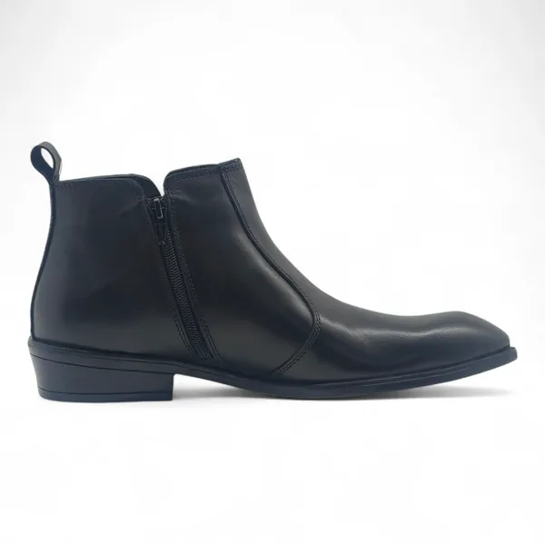 Freacksters_Elite_Black_Chelsea_Boots_with_Side_Zipper_&_Cubic_Heel
