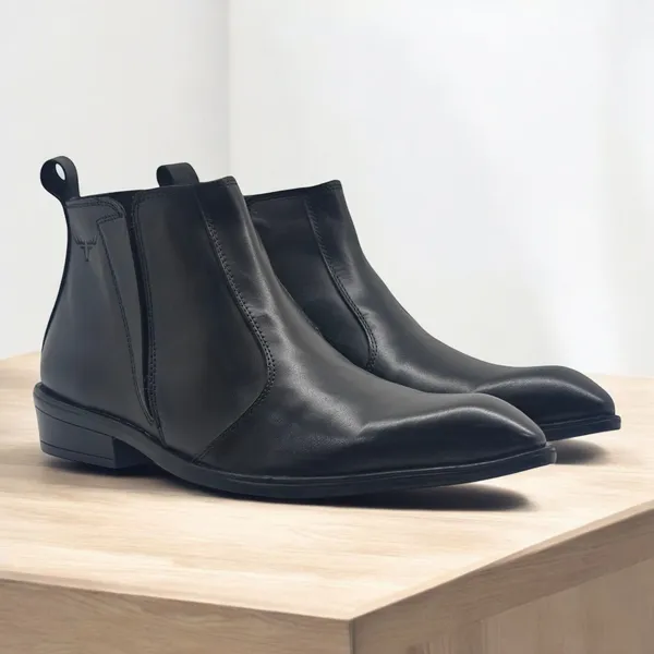 Freacksters_Elite_Black_Chelsea_Boots_with_Side_Zipper_&_Cubic_Heel