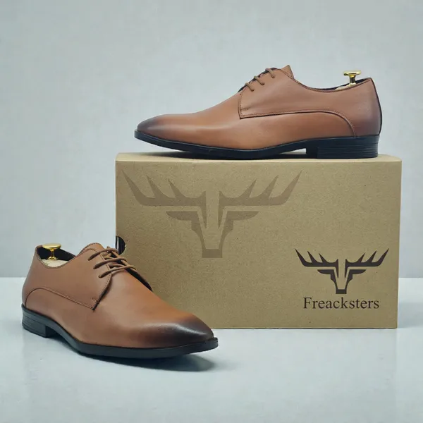 Freacksters_Verona_Tan_Italian_Lace-Up_Formal_Shoes