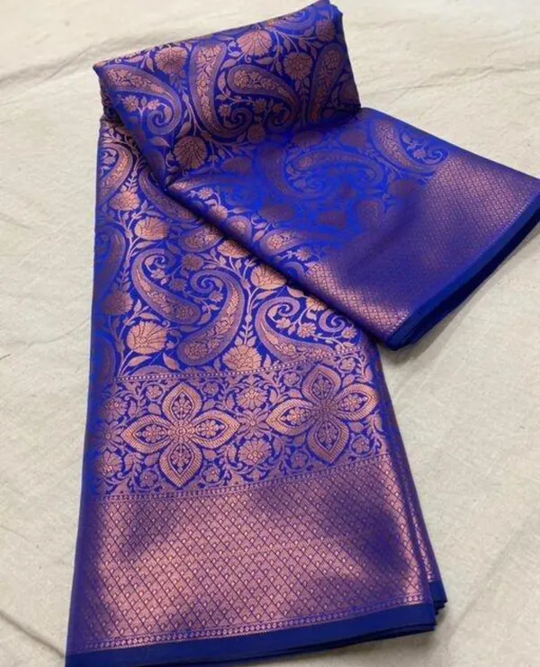 Comely_Royal_Blue_Soft_Silk_Saree_With_Evocative_Blouse_Piece__