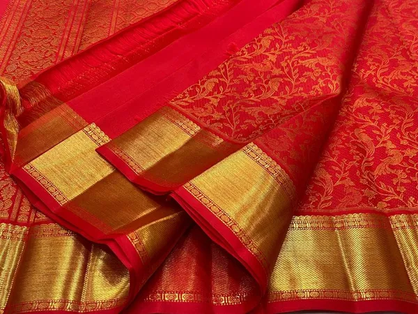 Dalliance_Red_Soft_Banarasi_Silk_Saree_With_Panoply_Blouse_Piece