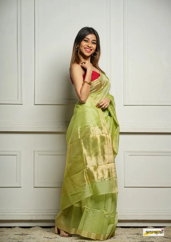 Deserving_Pista_Cotton_Silk_Saree_With_Demesne_Blouse_Piece