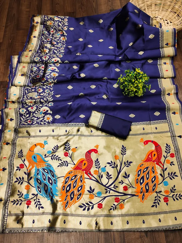 Desultory_Paithani_Silk_Saree_With_Embrocation_Blouse_Piece