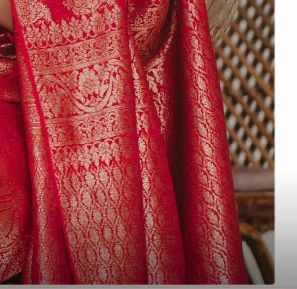 Flameboyant_Red_Soft_Silk_Saree_With_Demure_Blouse_Piece