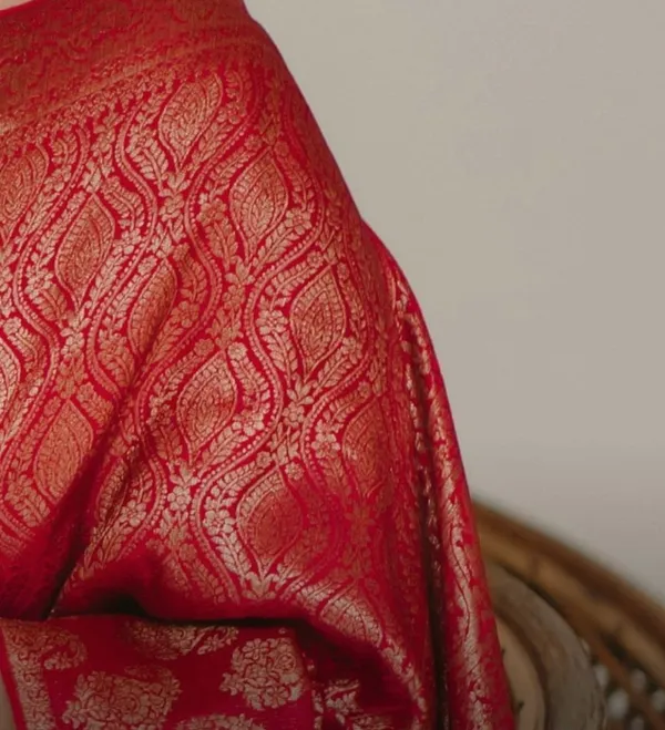 Flameboyant_Red_Soft_Silk_Saree_With_Demure_Blouse_Piece