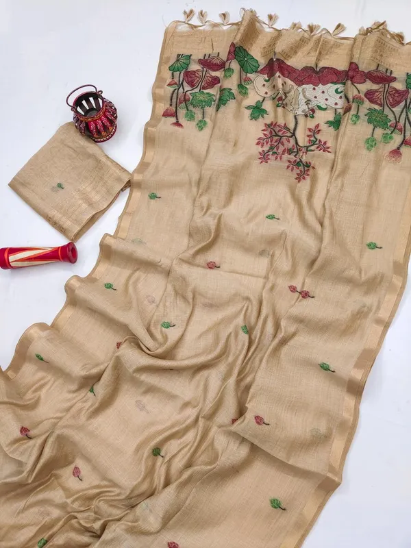 Pretty_Cotton_Silk_Saree_With_Charming_Blouse_Piece