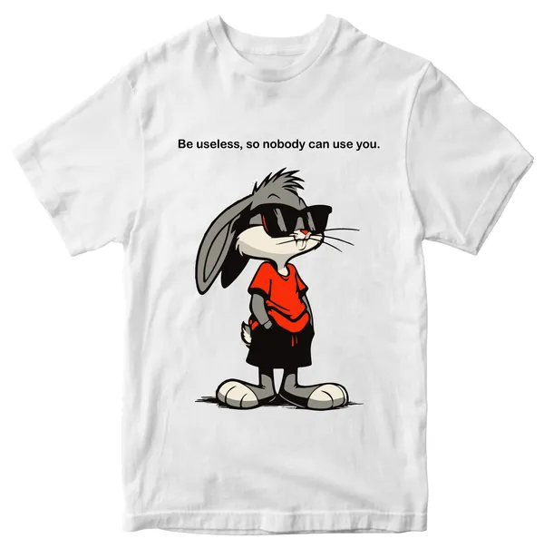 Unisex_White_Be_Useless_Printed_T_Shirt