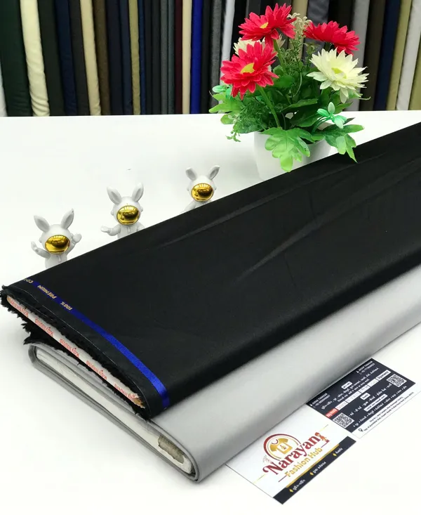 Black__Giza_Cotton_Plain_Shirt_With_Tr_Lycra_Pent