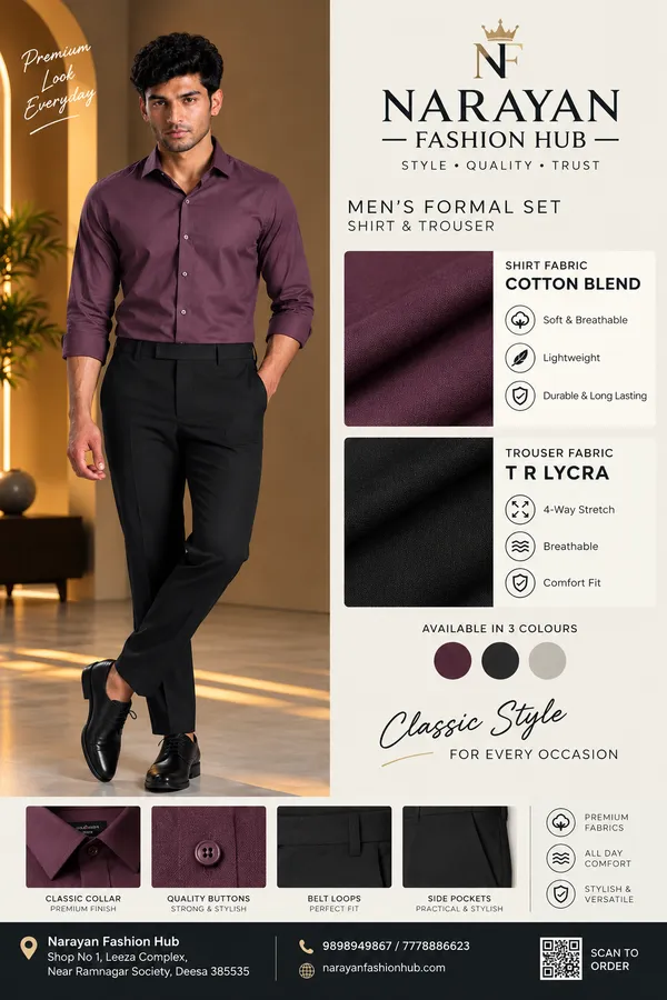 Dark_Onion_And_Black_Plain_Heavy_Fabric_Shirt_&_Pant_Fabric
